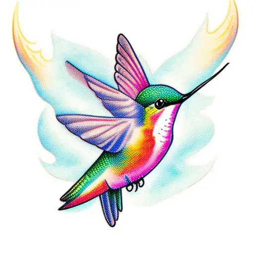 Hummingbird With Magic Trails Around It