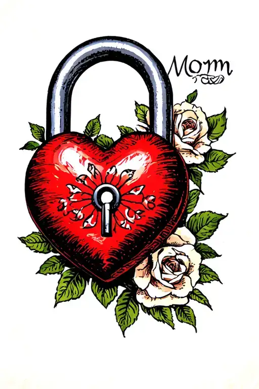 Mom In A Heart Shaped Lock