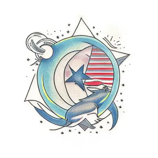 Shooting Star And Running Deer