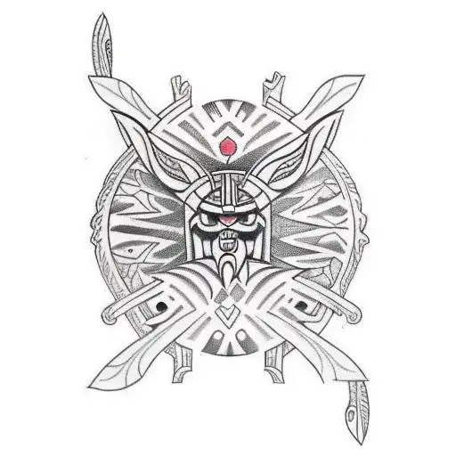 Moari Warrior Traped In Maori Tribal