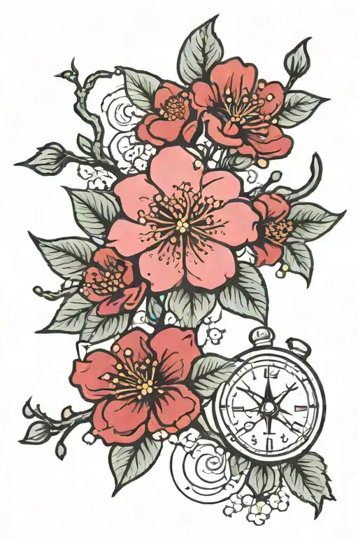 Cherry Blossom And Leo Zodiac Sign