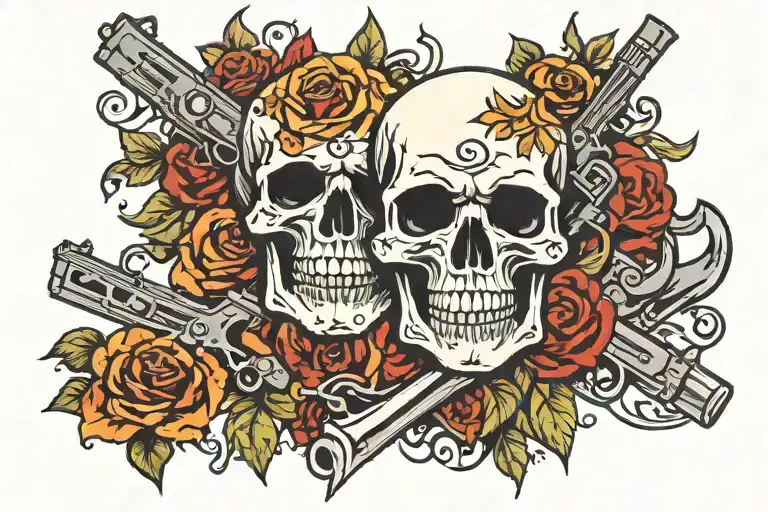 Skull Guns Crossed