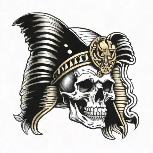 Skull Wearing Pharaoh Headdress