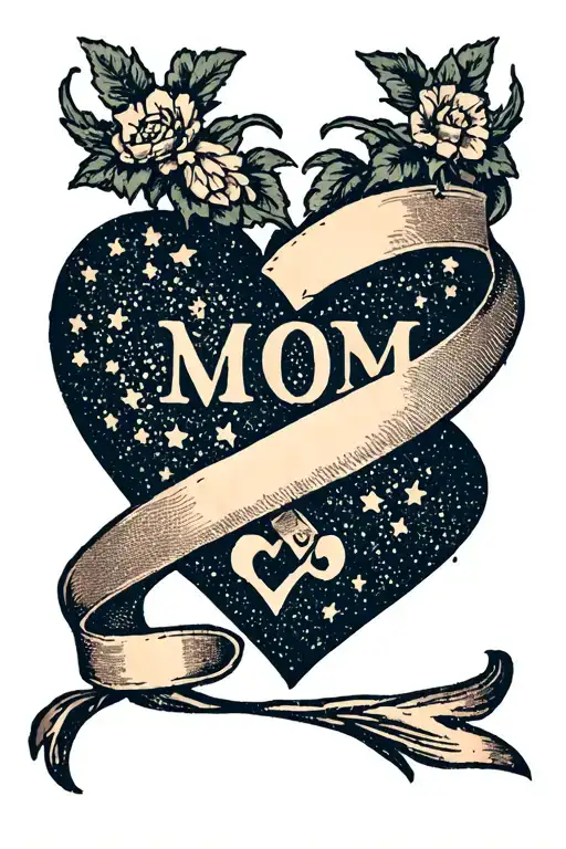 Letters Mom In A Heart Shaped