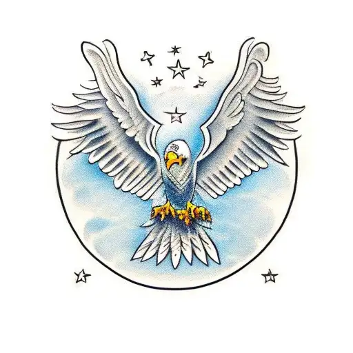 Eagle With Old School Ornament