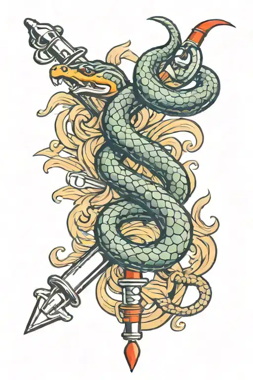 Snake Wrapping Around A Syringe