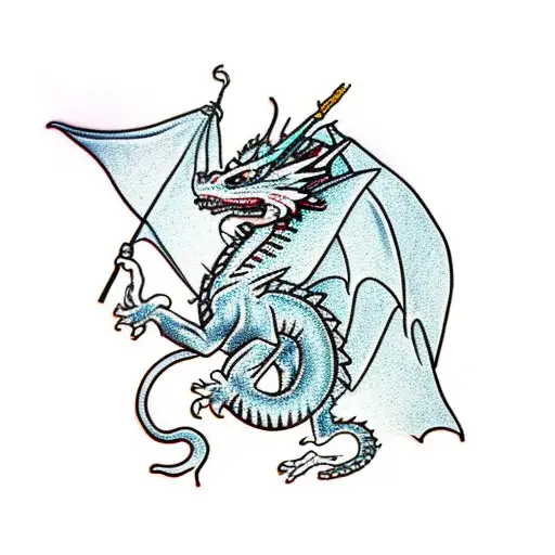 Dragon With An American Flag