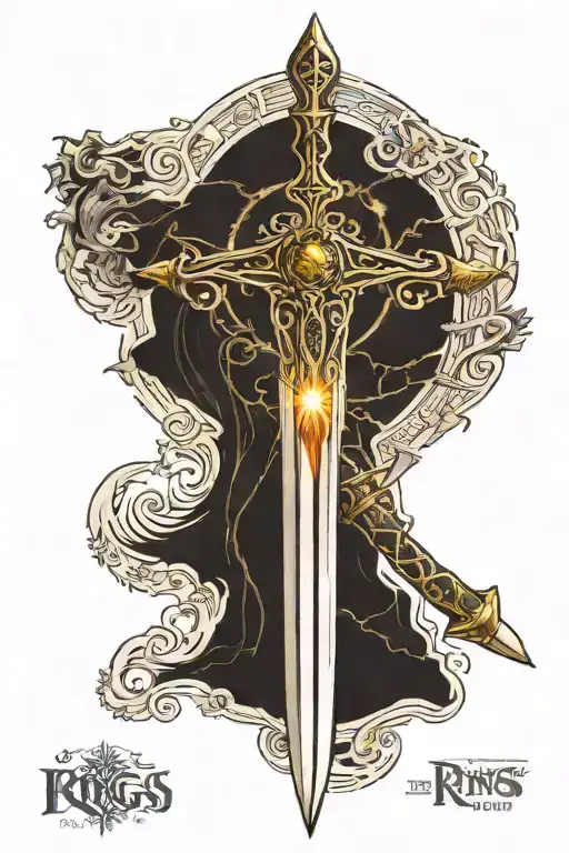 Sword Of The Lord Of The Rings With A Map