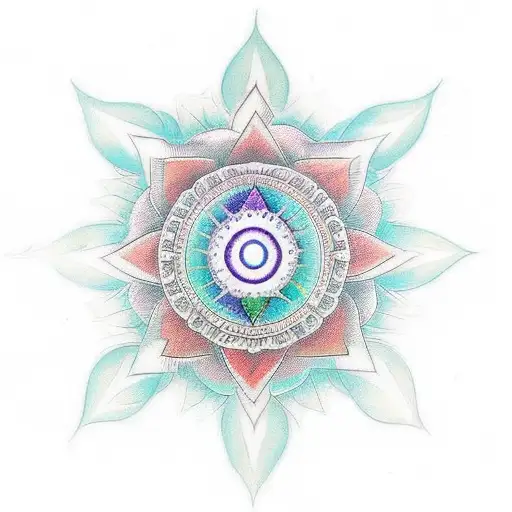 A Chakra-inspired Mandala Design Incorporating Elements Of Love And Spirituality
