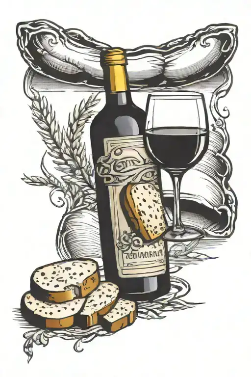 Wine Glass And A Loaf Of Bread