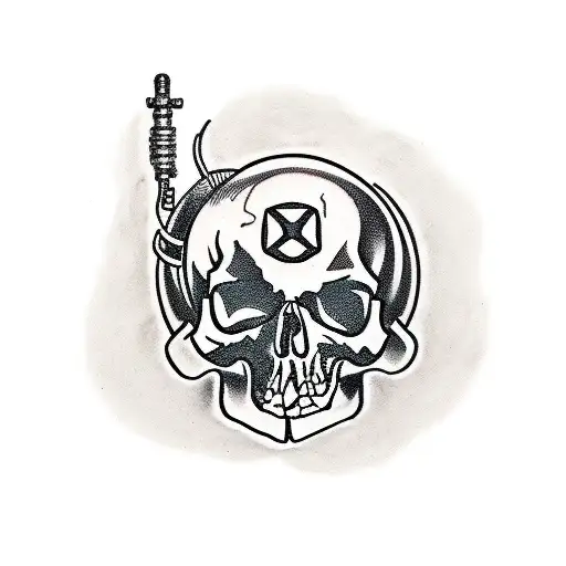 Design A Tattoo Combining A Skull And A Video Game Controller