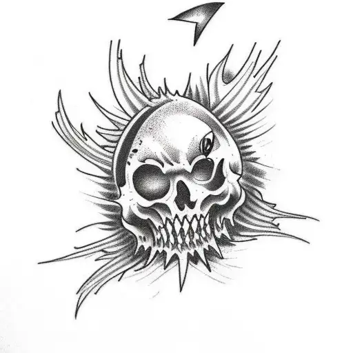 Tattoo Sketch Of A Rotten Fish