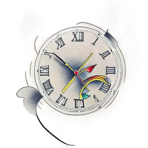 Clock Going Backwards Arm Tatto