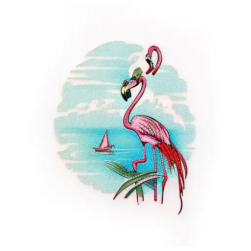 Flamingo And Cardinal