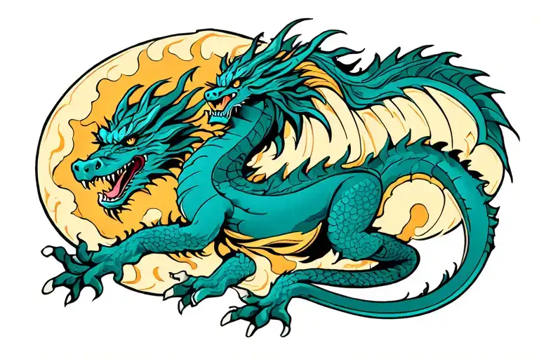 Aquarius Dragon Intertwined