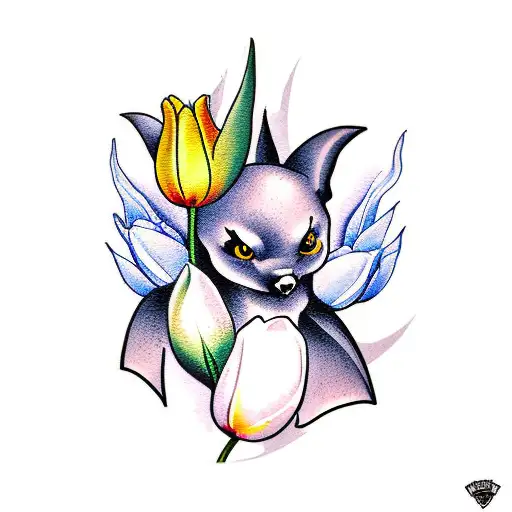 Bat And Tulips