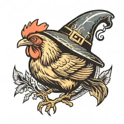 Chicken With Witch Hat