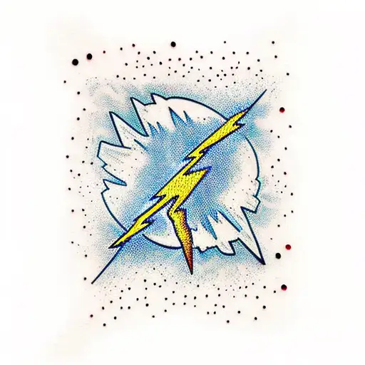 Lightning Bolt With Word Mokdad