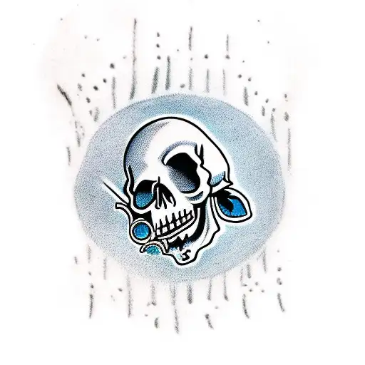 Skull With Open Mouth And Smoke Coming Out From Mouth