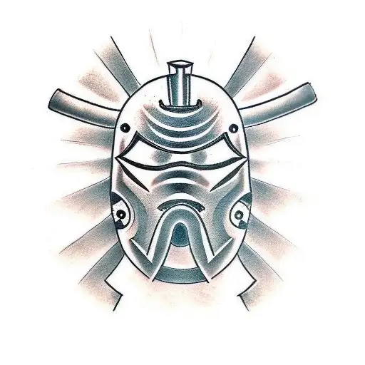 Half Kendo Mask And Hald Samurai Mask