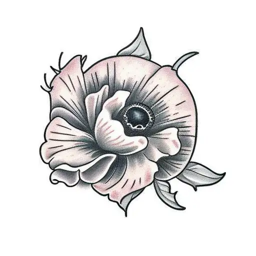 Black Spider With Poppy Flowers