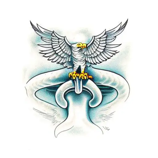 Eagle Holding A Snake In Its Talons