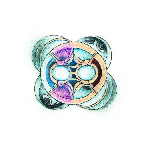 Two Humans Forming A Circular Yin & Yang Symbol