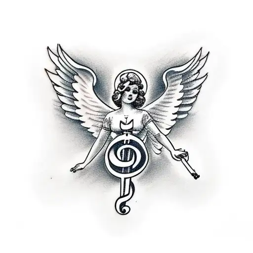 Angel Holding A Treble Clef