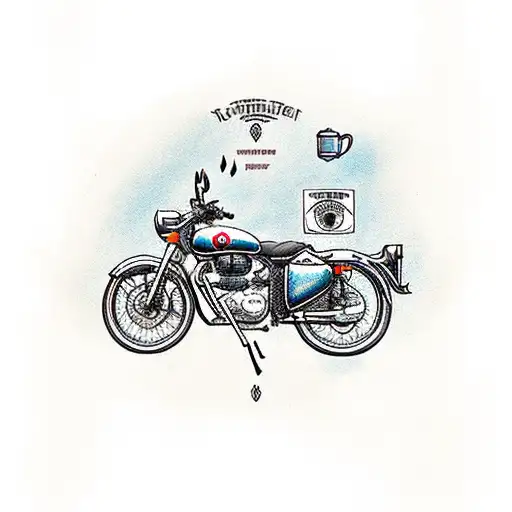 A Royal Enfield Bike Riding Along A Winding Road With Coffee Beans Trailing Behind