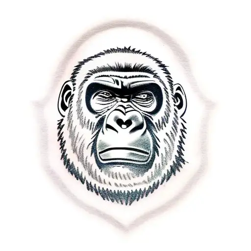 Gorilla With Samurai Mask And Helmet