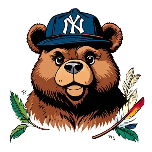 Yogi Bear Yankee Hat With A Feather