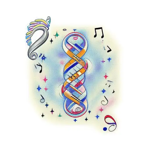 Dna Music Notes And Finally Exiting Into The Palm