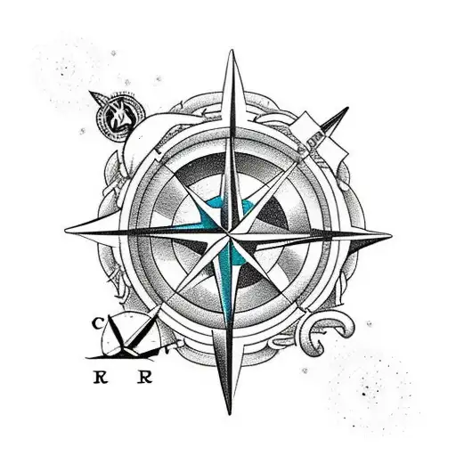 Compass Surrounded By Beach And Snow