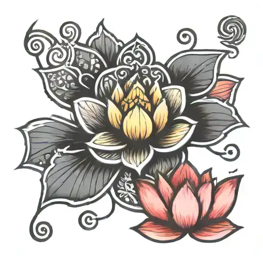 Lotus And Ohm Symbol