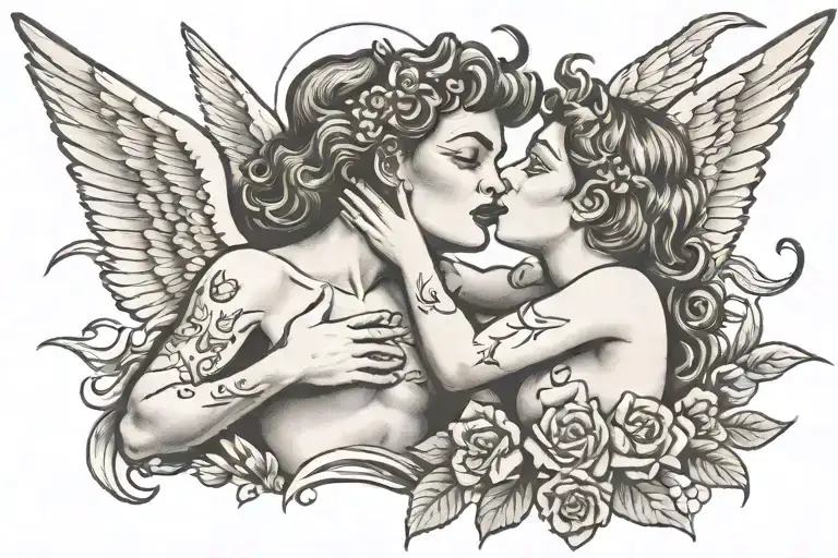 Angel And Demon Kiss