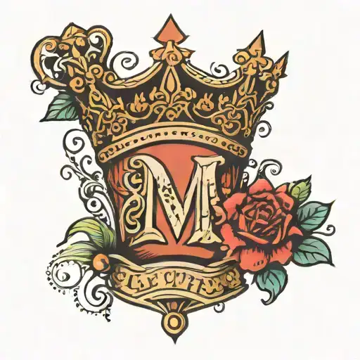 Lettre M With A Crown