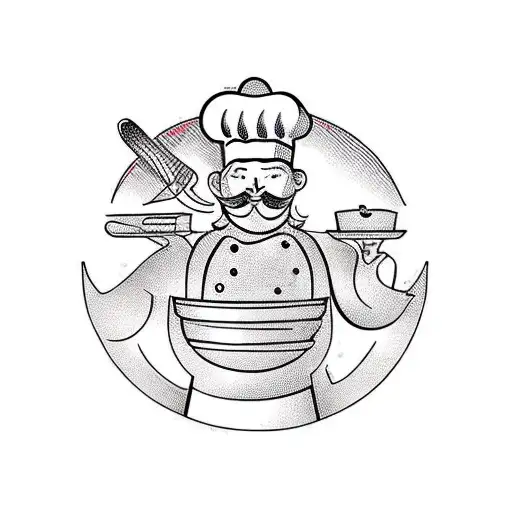 A Traditional-style Chef Cooking In A Spaceship