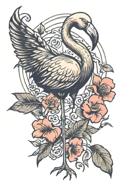 Skeleton Flamingo Standing