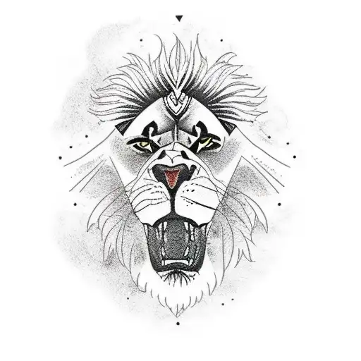 A Lion Riding A Motorcycle Through A Mountain Landscape