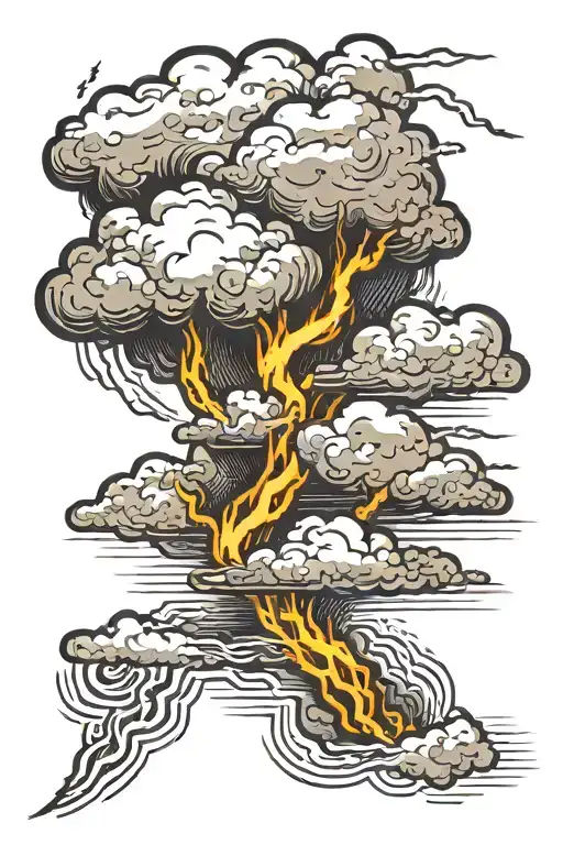 A Single Cloud With Lightning Striking The Ground From A Great Height