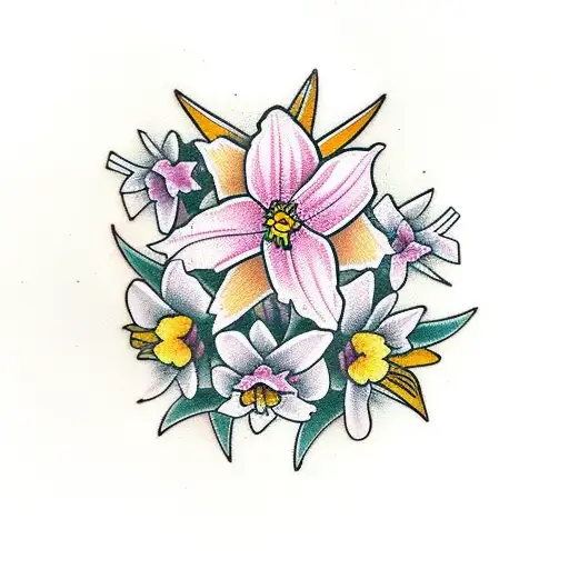 Daffodils With Aries And Pisces Entwined