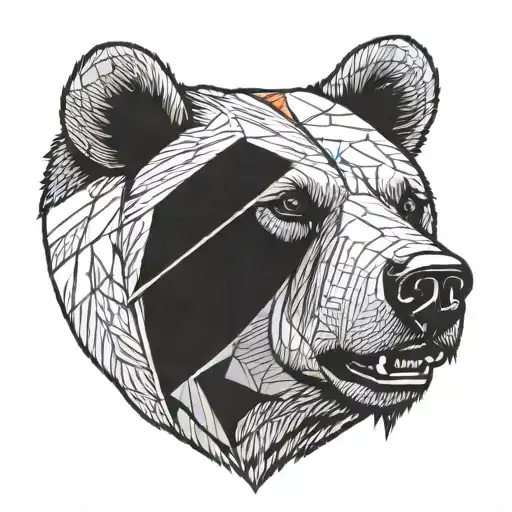 Geometric Grizzly Bear Face