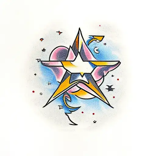 Traditional Style Tattoo Of A Shooting Star With The Phrase 'Carpe Diem'
