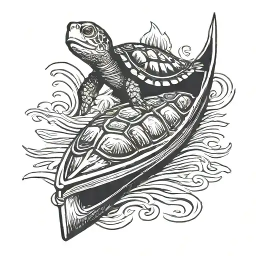 Turtle On A Canoe