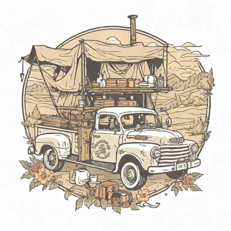 Pickup Truck Camping Scene Prosecco