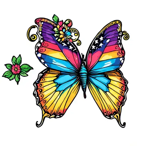 Butterfly With Trans Pride Warrior Fights