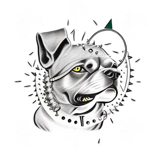 Junkyard Dog With Spiked Collar