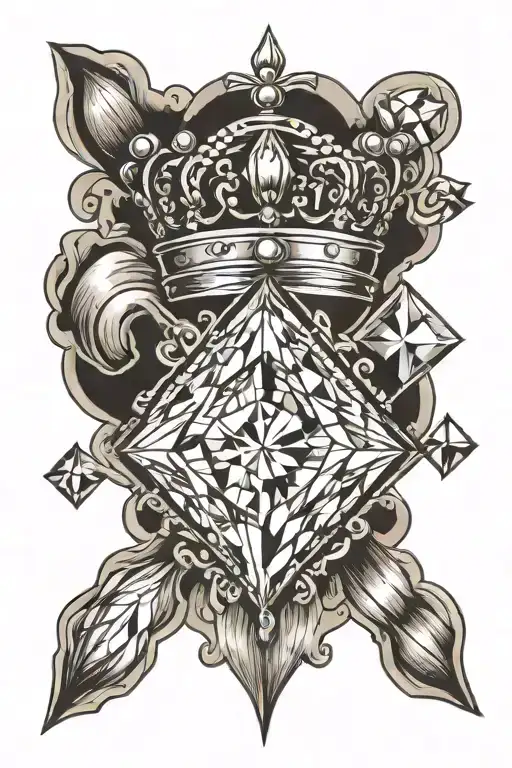 Diamond With A Queens Crown Hanging On It