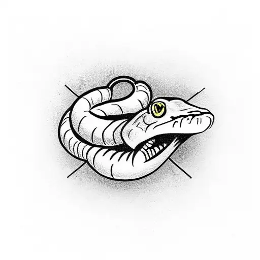 Black Snake Pierced By Arrows