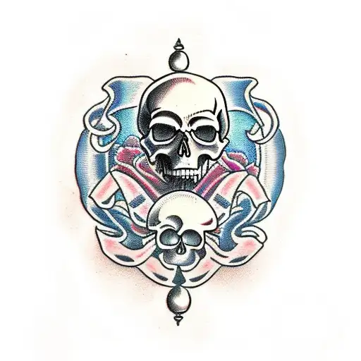 Skull With Hourglass
